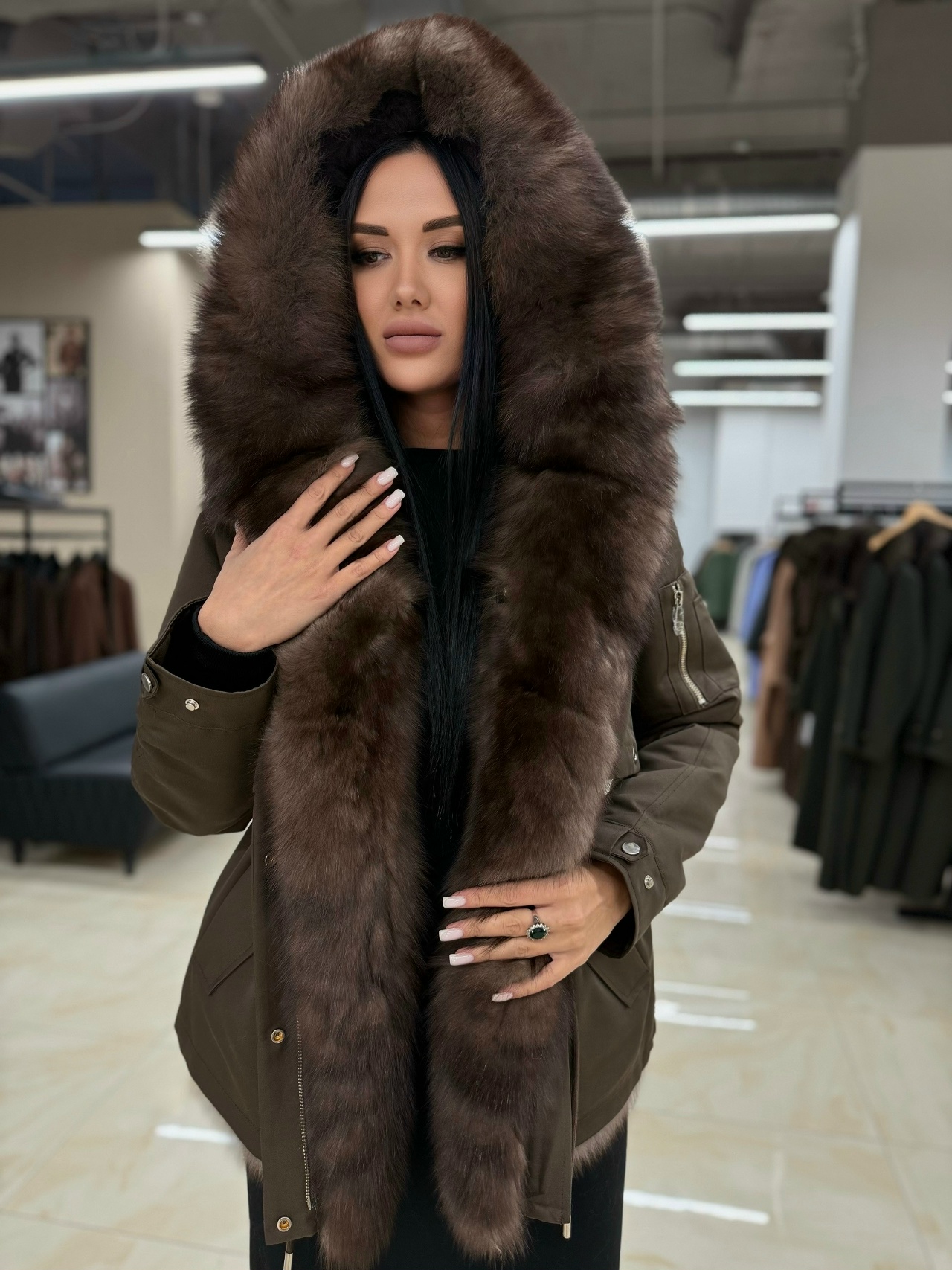 Парка с мехом песца